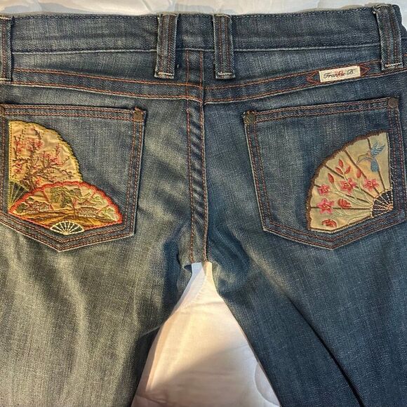 Frankie B Jeans Size 6 Inseam 32 Inches Japanese Patchwork Bootcut Y2K - Picture 3 of 13